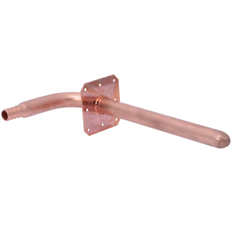 SharkBite 1/2 Inch Crimp Copper Stub Out Elbow with 4 Inch x 8 Inch Bracket, Plumbing Fittings, PEX Pipe, PE-RT, 25094A - Image 1